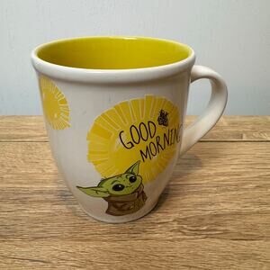 Star Wars Disney Cartoon Baby Yoda "Good Morning Mug" Yellow Ceramic Coffee Mug